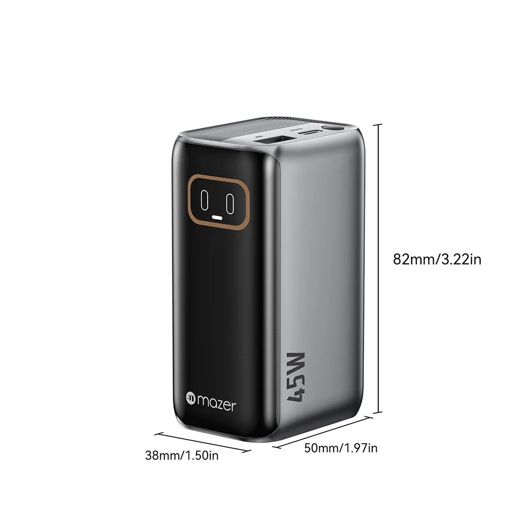 Mazer M-Ai-PC45R10-V7 PowerCharge Link R PD45W 10000mAh PB with Retractable Cable (Black)