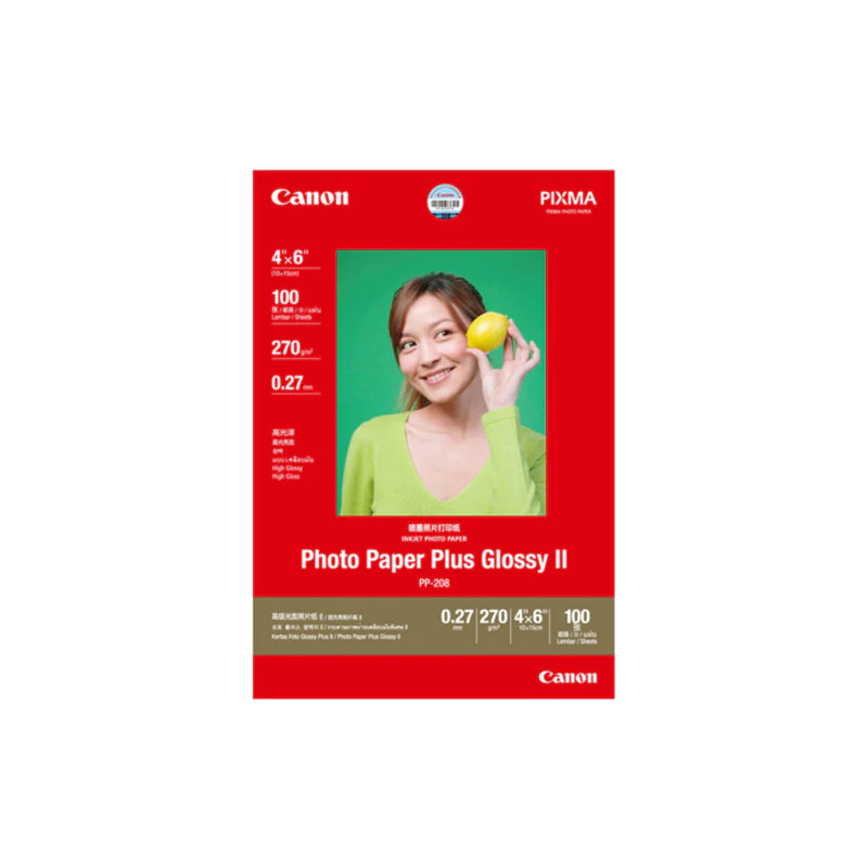 Canon Photo Paper Plus Glossy II PP-208 4"x6" (100 sheets)