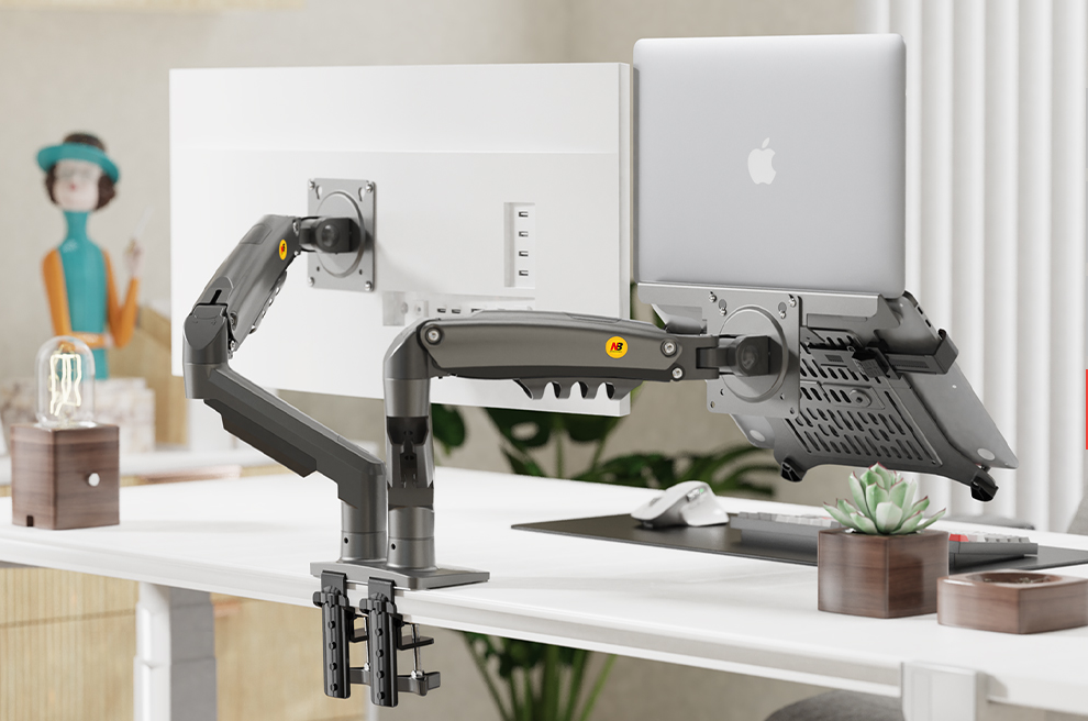 North Bayou F160-FP Monitor Arm - Grey