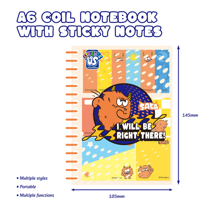 Strange Us A6 Spiral Notebook With Sticky Note
