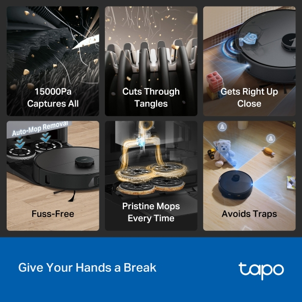 TAPO Robot Vacuum & Mop + Advanced Self-Cleaning Docking Station Tapo RV50 Omni
