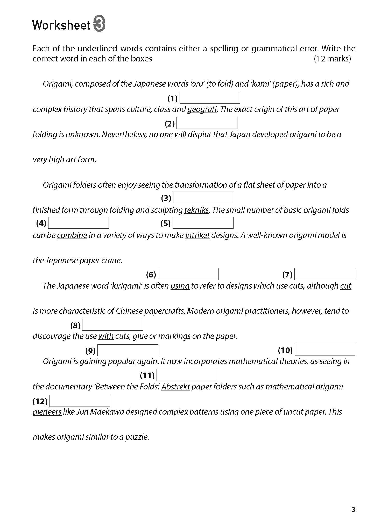 Primary 5&6 100 ENG WORKSHEETS: EDITING