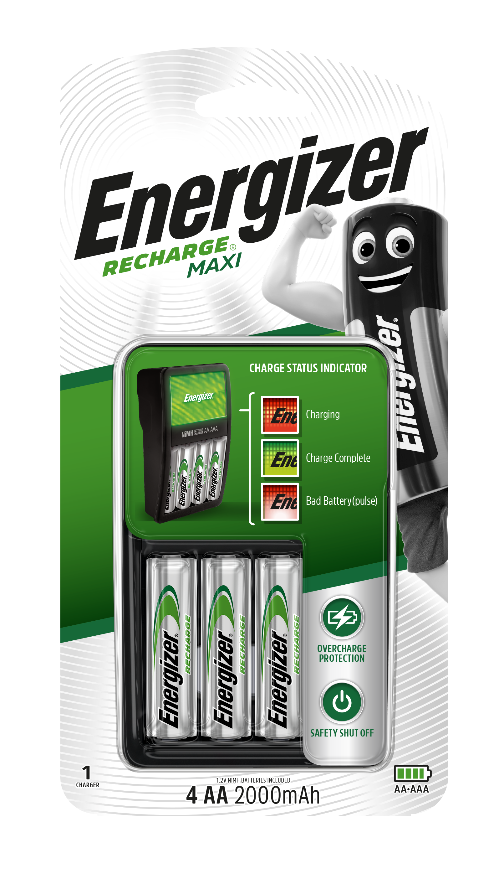 Energizer MaxiCharger 4AA 2000mAh CHVCM4 4pcs