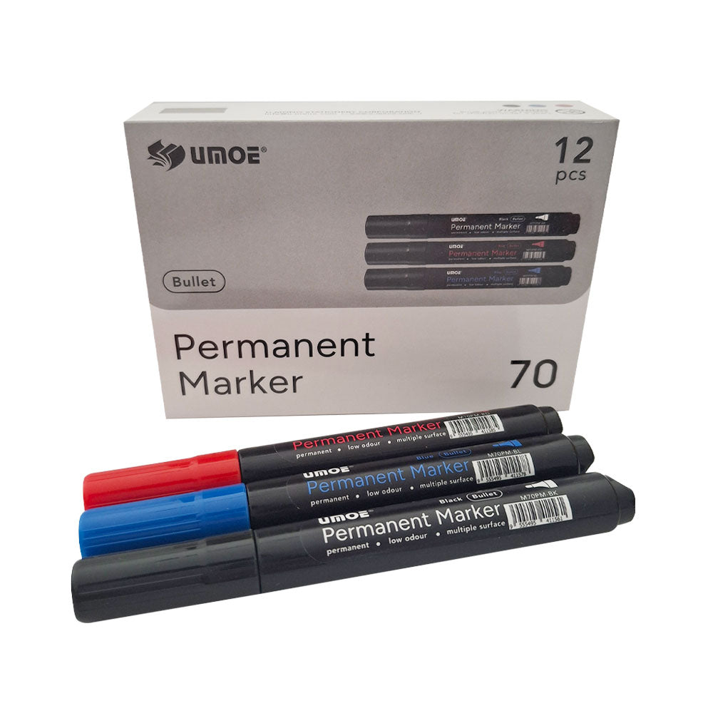 UMOE PERMANENT MARKER BULLET- ASST 12 M70PM-AC12