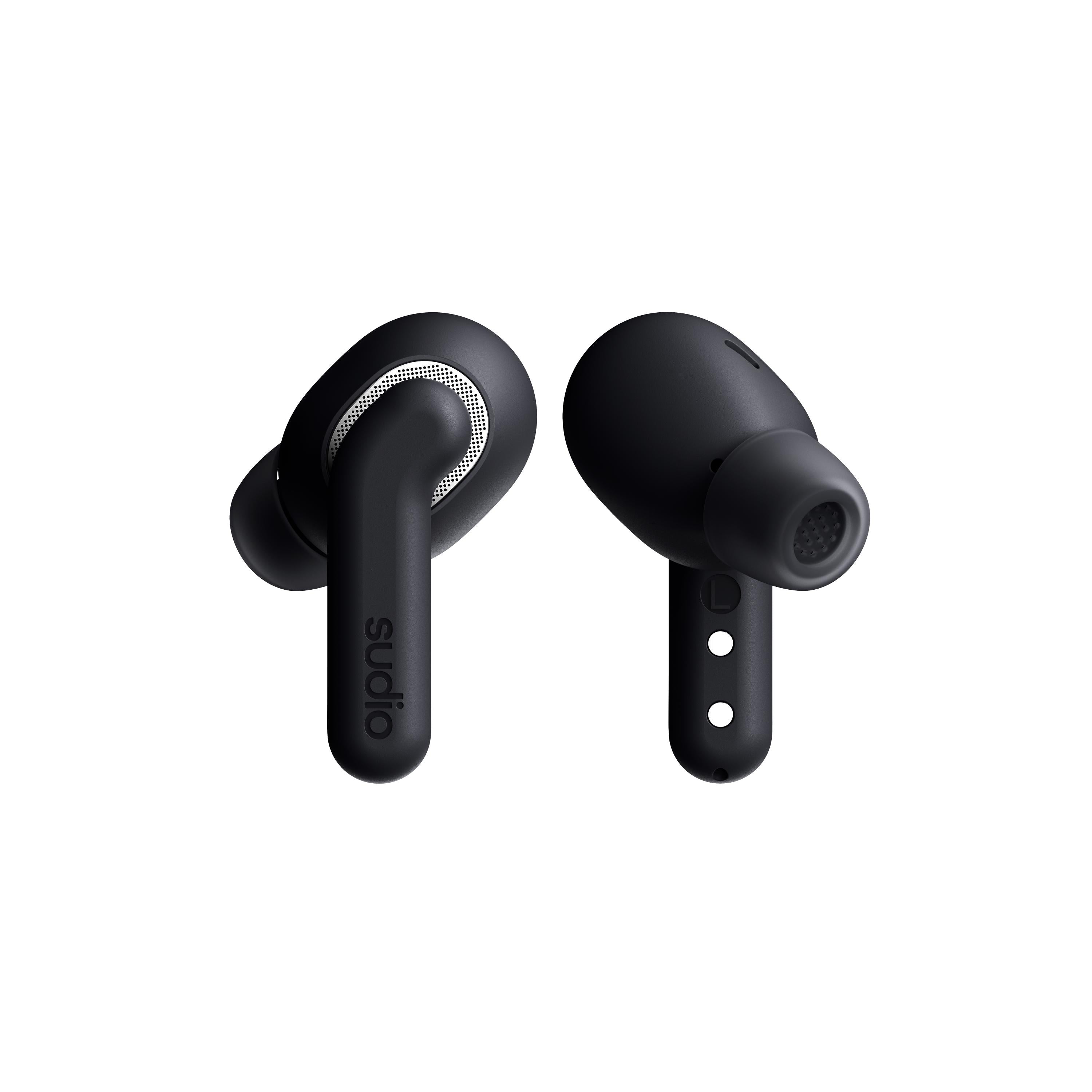 Sudio E4 Pro Wireless Earbuds with Hybrid Active Noise Cancellation - Black