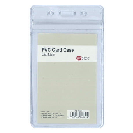 POP BAZIC Soft ID Card Holder with Zip Lock 6.9CM x 11.3CM (Vertical)