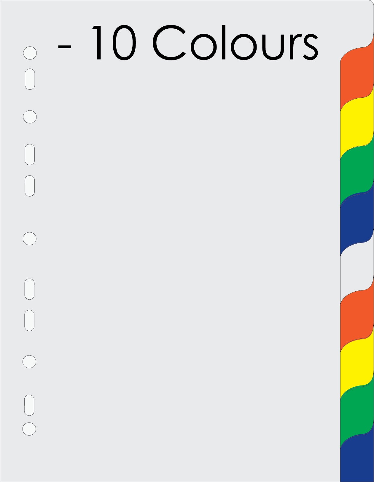 Pp Index Divider 10 Colour Tabs