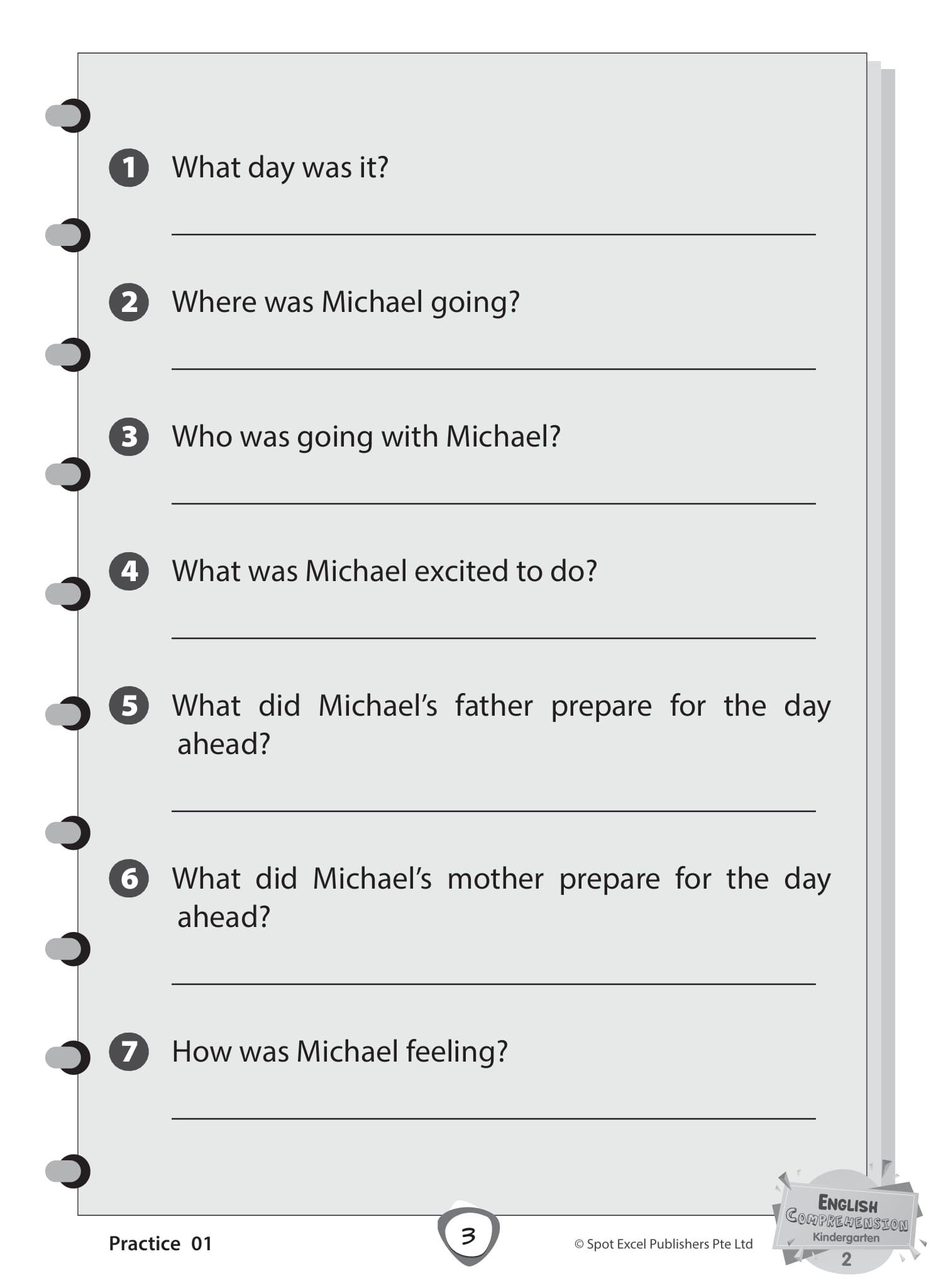 Kindergarten 2 - English Comprehension 