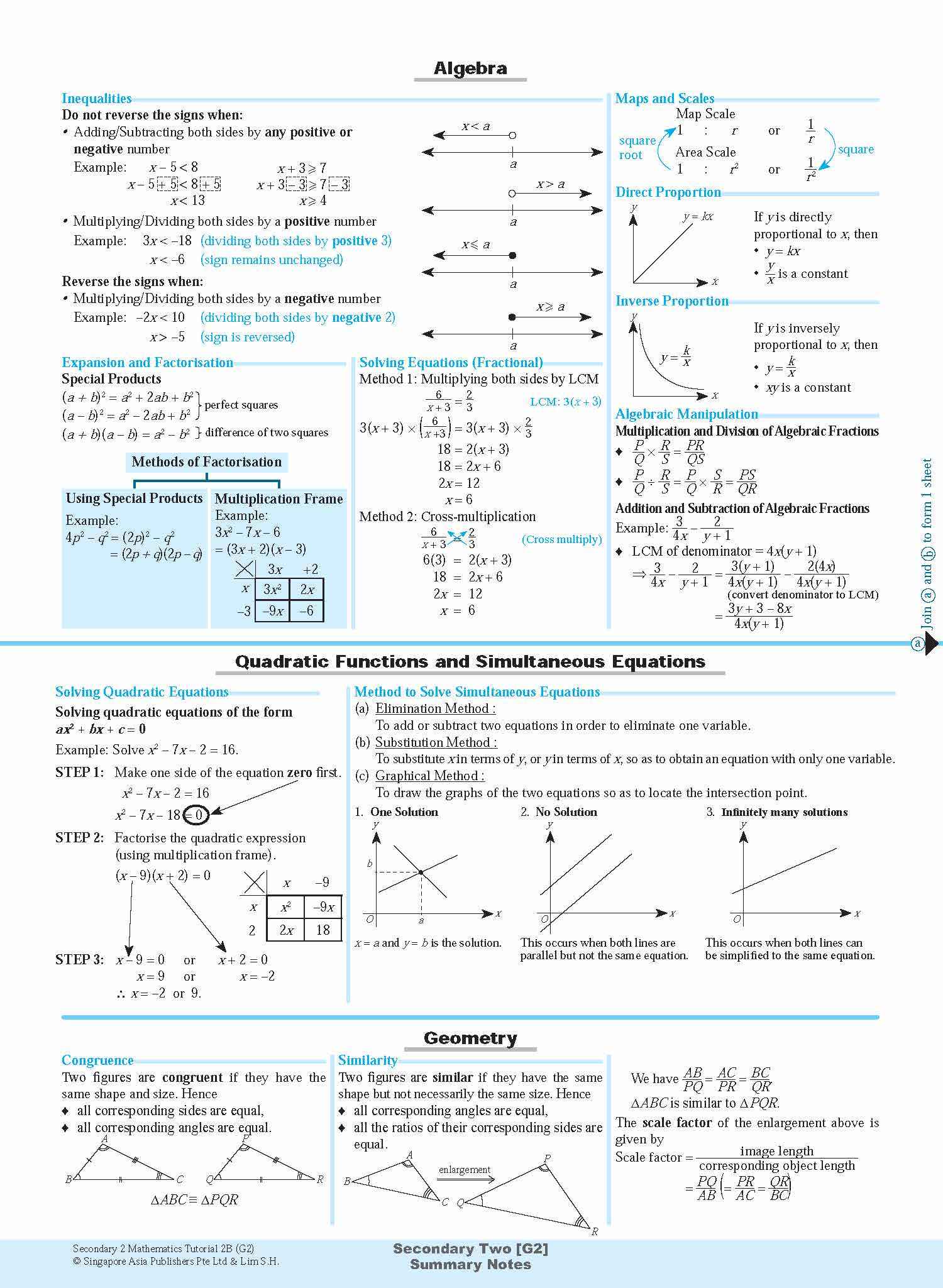 Secondary 2 Mathematics Tutorial 2B [G2] - 3rd Edition