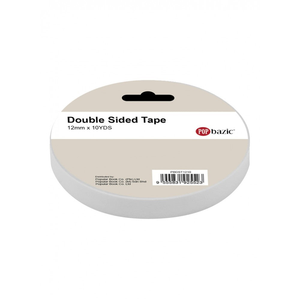 POP BAZIC Double Sided Tape 12MM x 10 Yards 3"