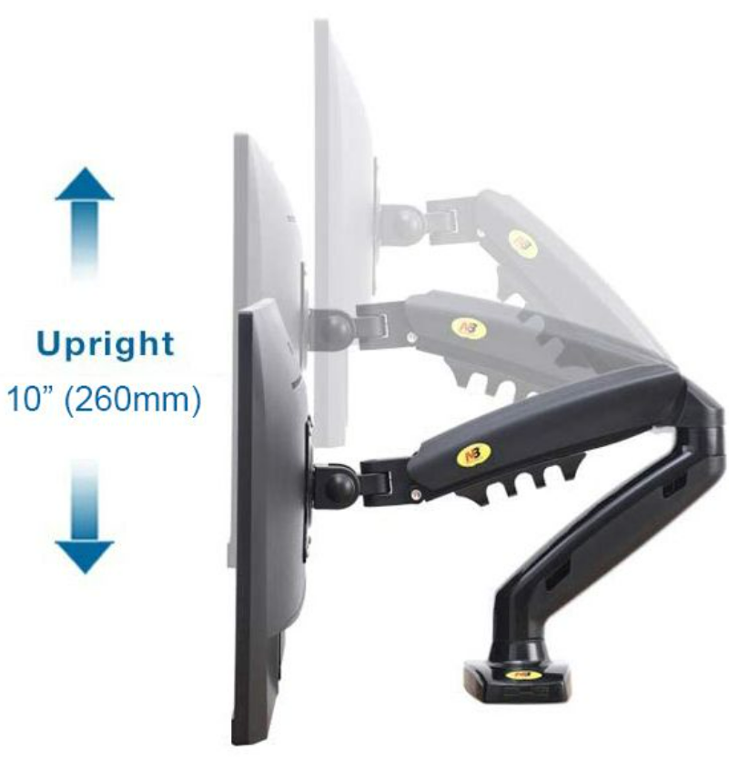 North Bayou F160 DUAL Monitor Arm - White