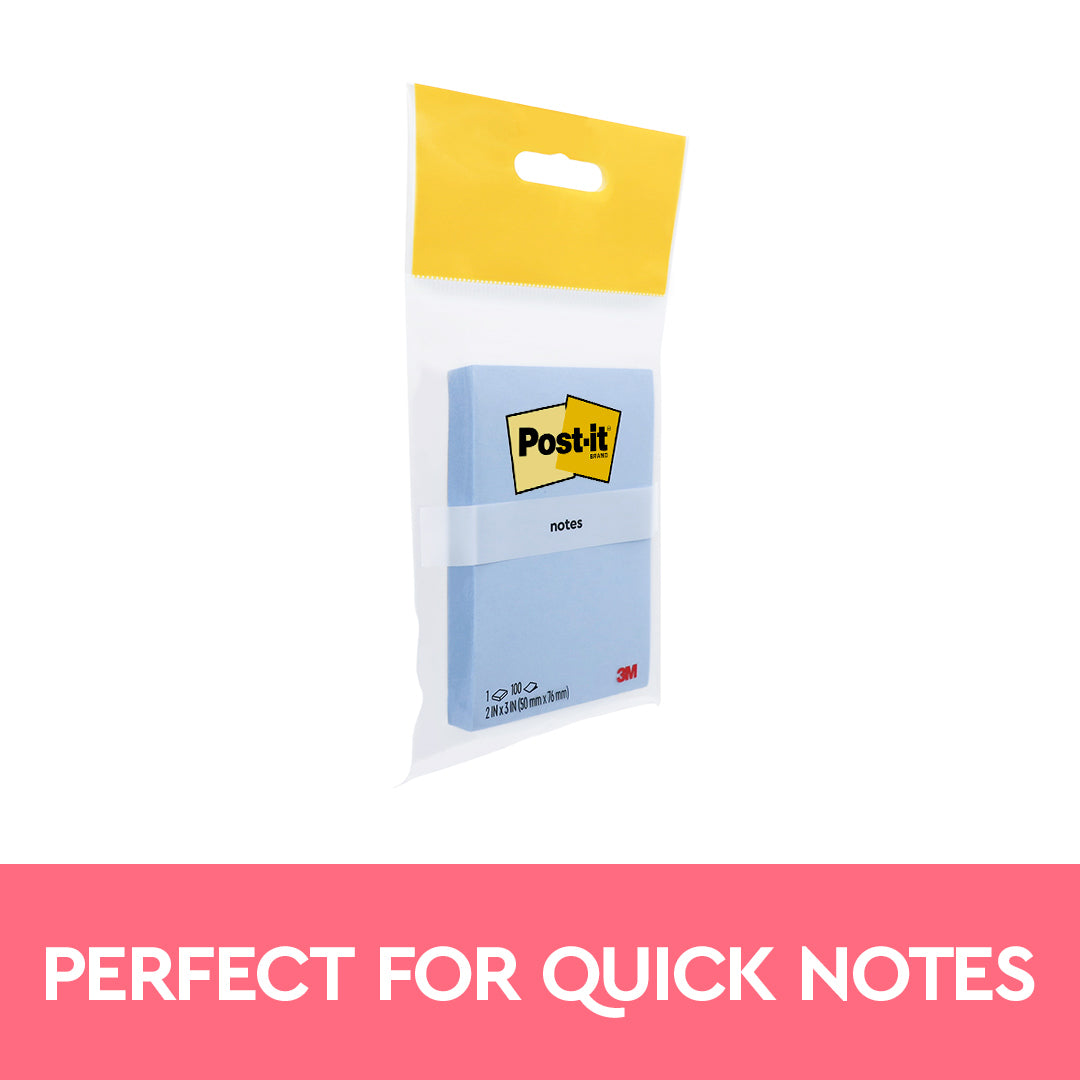 Post-it® 656-1cb Cloud Blue Notes, 2x3", 100sheets