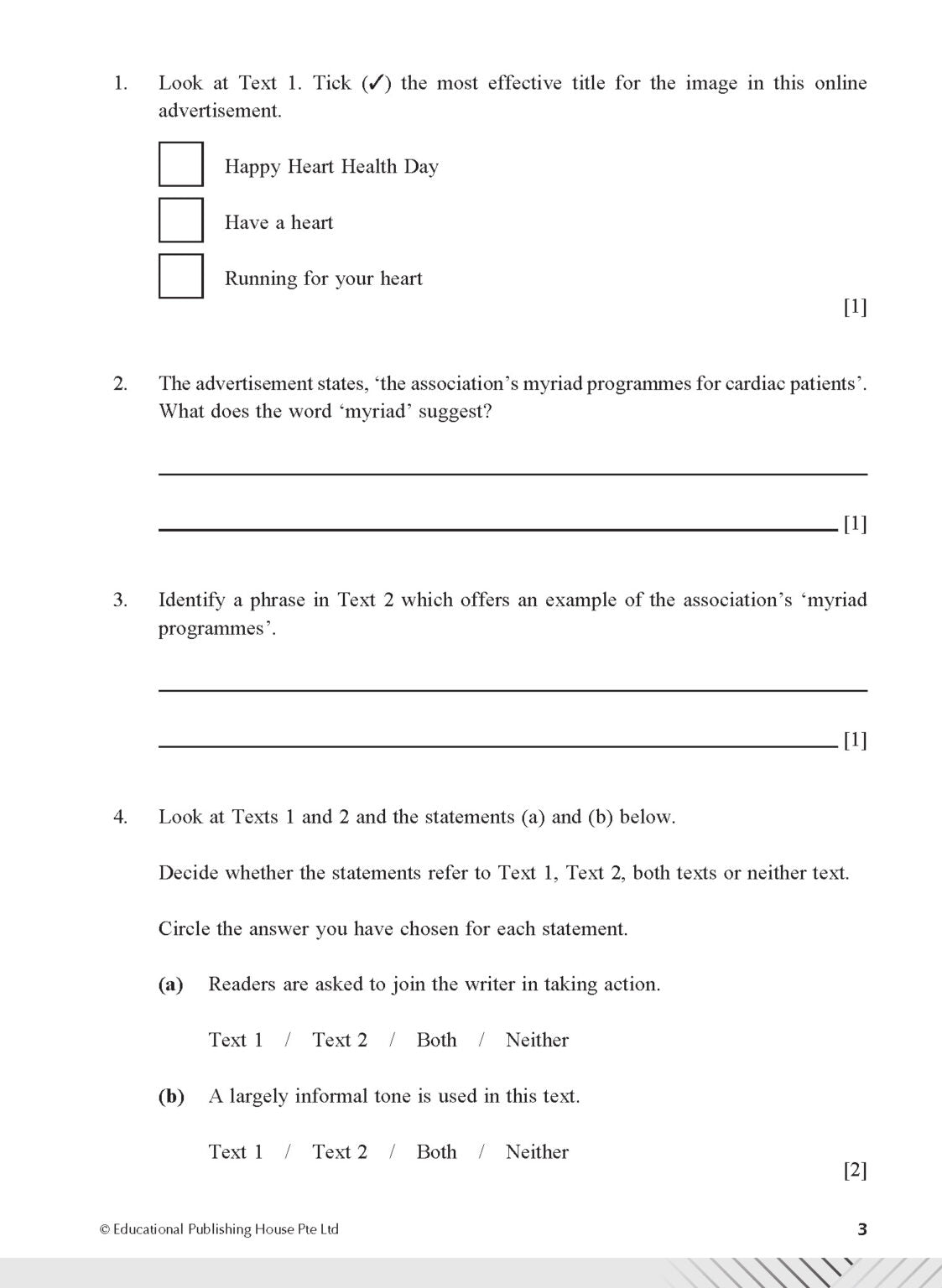 Secondary 4E/G3 English Examination Practice