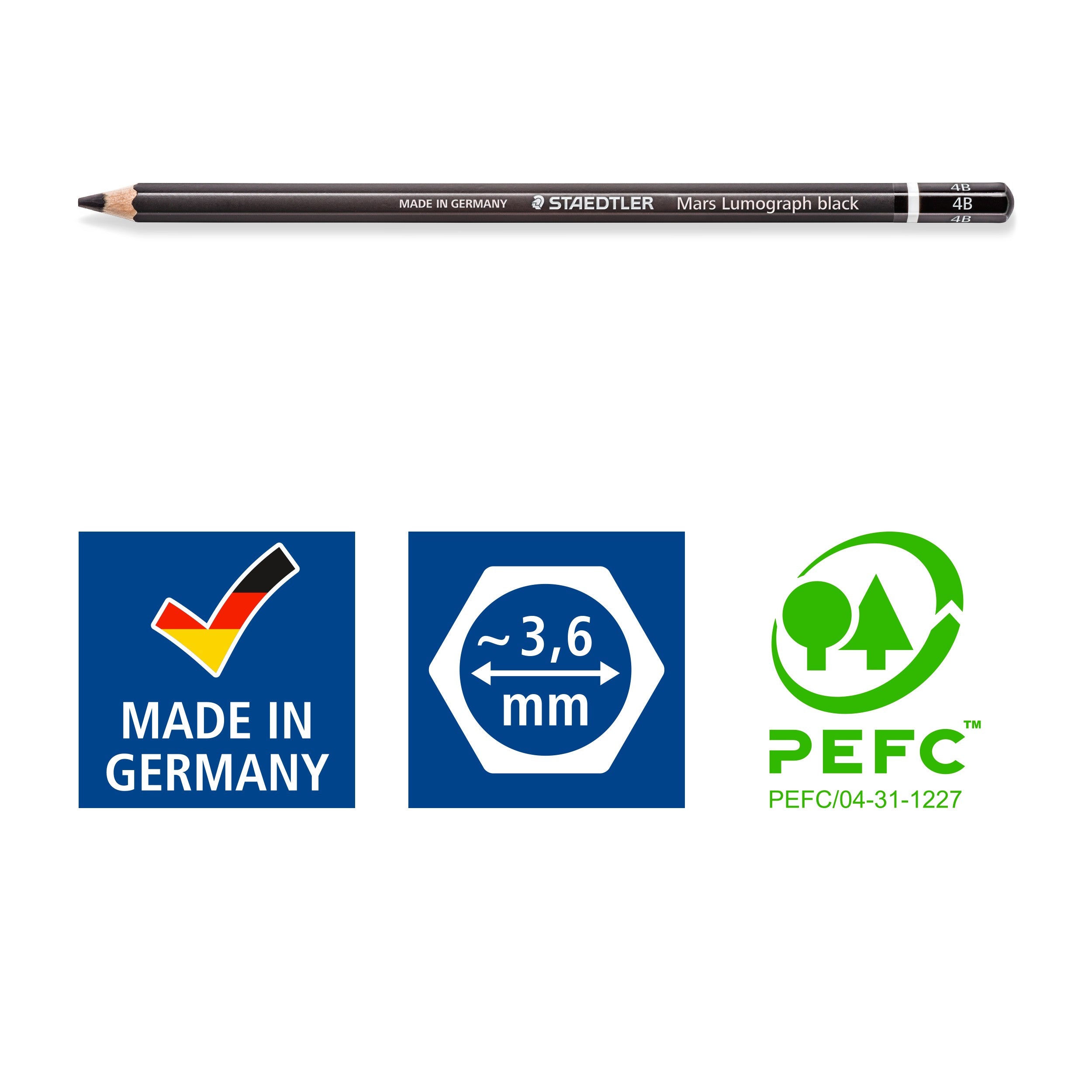 STAEDTLER MARS LUMOGRAPH BLACK ART PENCIL 100B-4B