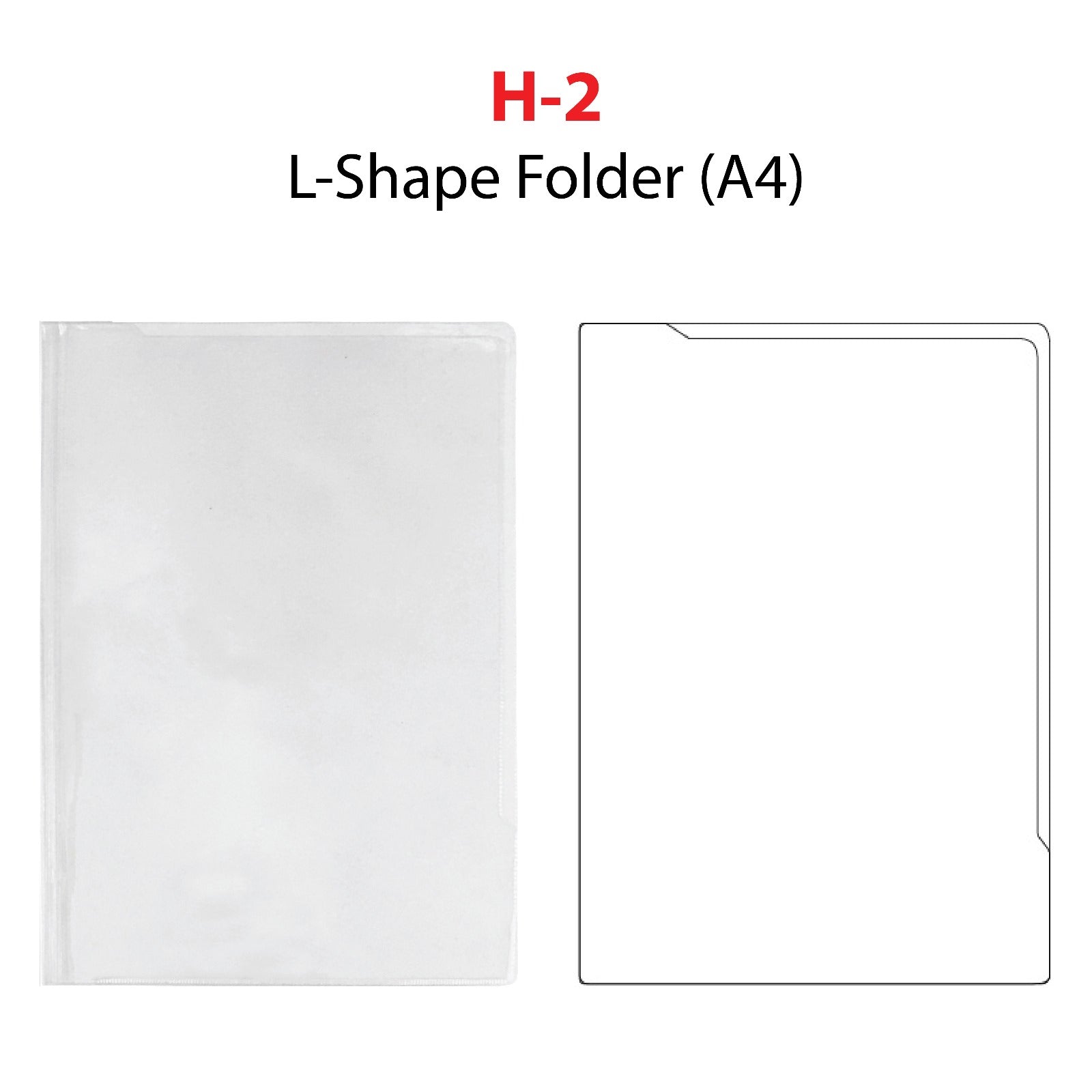 Pop Bazic Pvc Transparent L-shaped Folder A4 10s