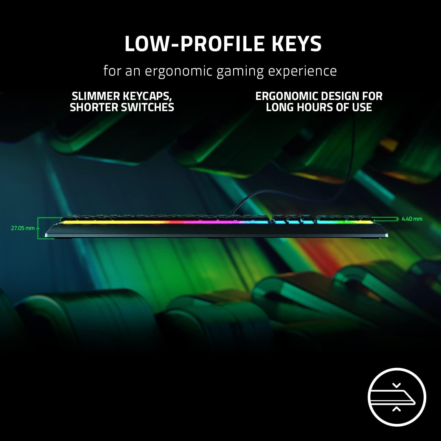 Razer Ornata V3 - Low Profile Gaming Keyboard - US Layout