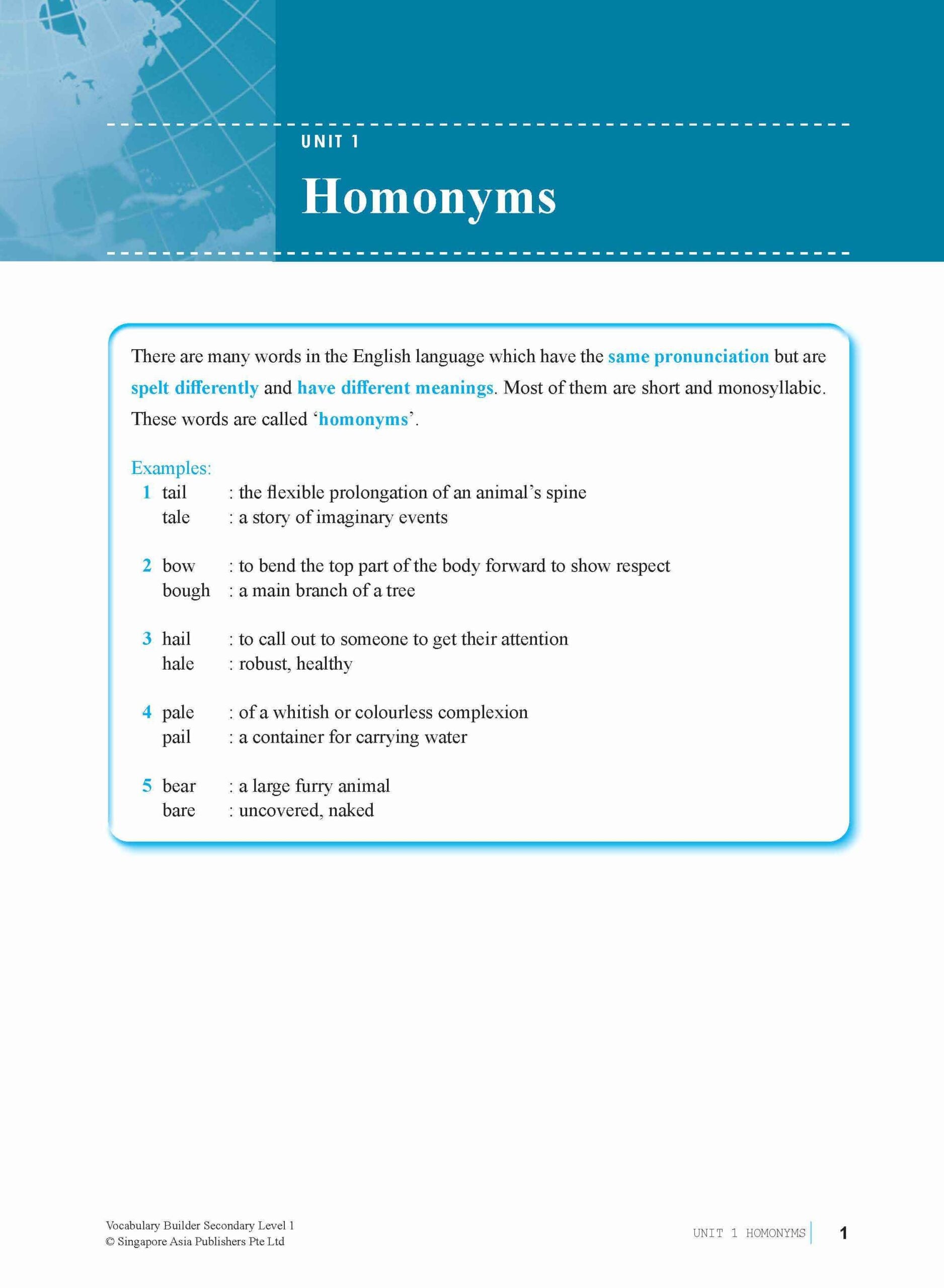 Secondary 1 Vocabulary Builder Secondary Level 1-6th Edition