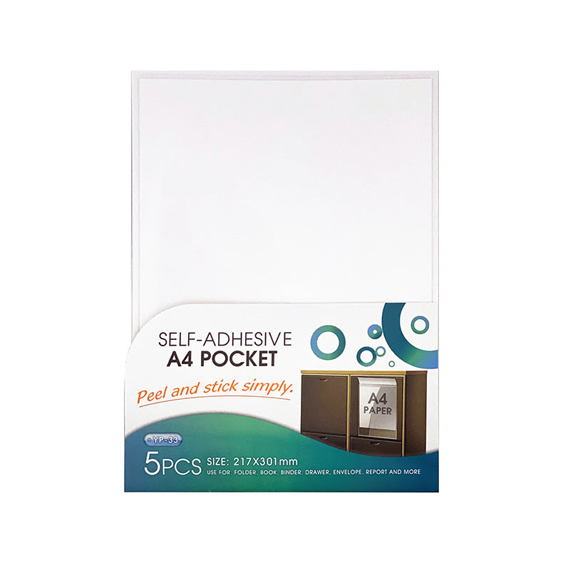 Self-adhesive A4 Pockets 216x300mm 5s