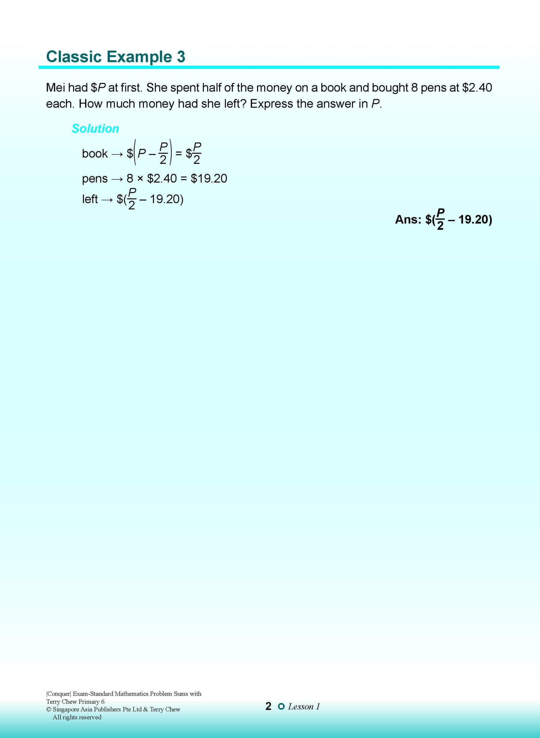 Primary 6 Conquer EXAM-STANDARD Mathematics PROBLEM SUMS with Terry Chew - 2nd Edition