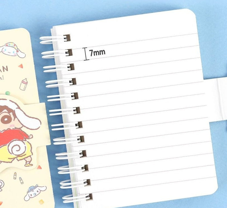 CINNAMOROLL X CRAYON SHIN-CHAN MAGNECTIC FLAP A7 NOTEBOOK - CUP DESIGN 