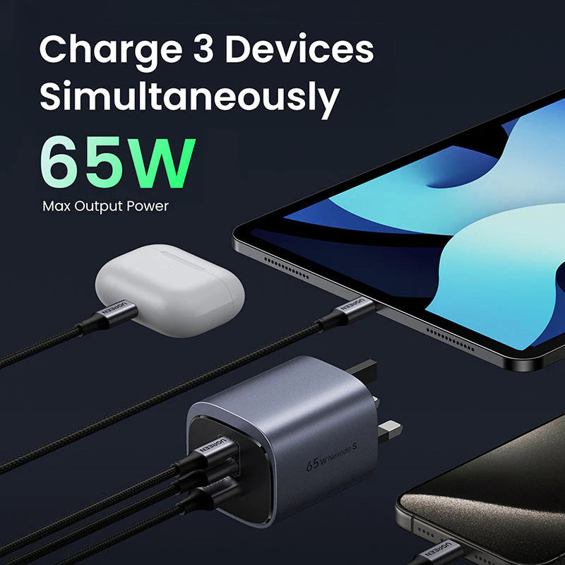 Ugreen Nexode S X553 45225 65W GaN Foldable Fast Charger (2C1A)