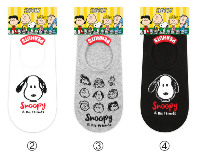 Snoopy Character Boat Socks -  Grey