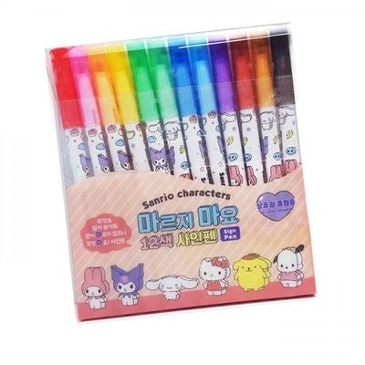 SANRIO 12 COLORS SIGN PEN SET