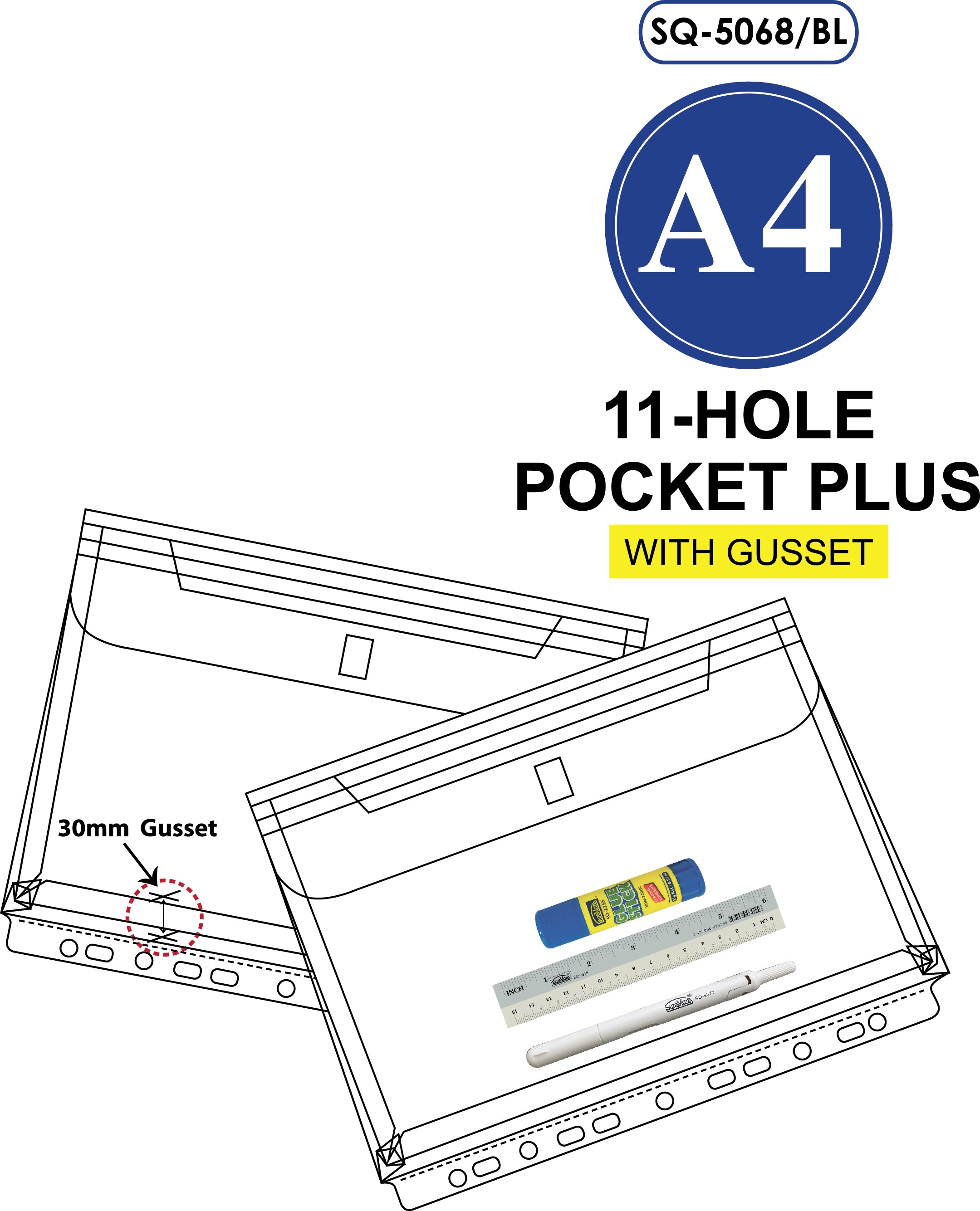 11 Hole Pocket Plus W/30mm Gusset