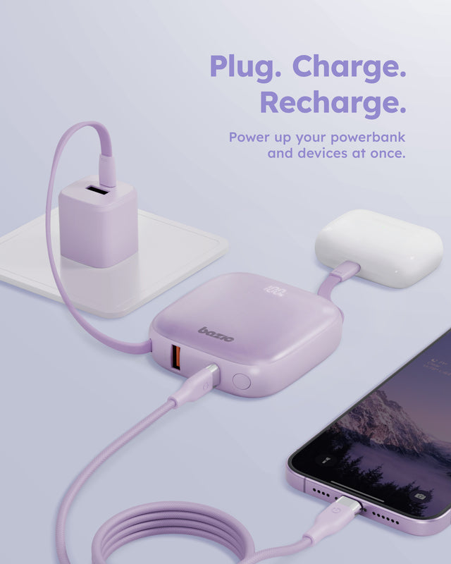 GoPower Fusion 10K 20W Power Bank with USB-C & Lightning (Blue)