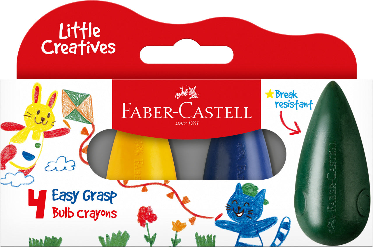 Faber-Castell Little Creatives Easy Grasp Bulb Crayon, Box of 4-122604