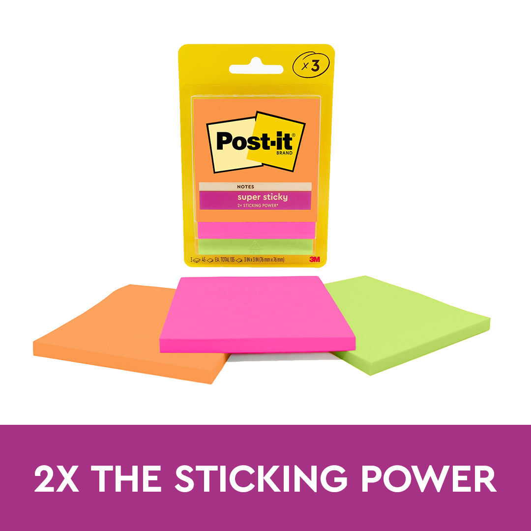 Post-it® 3321-3ssau Super Sticky Notes Rio De Janeiro, 3x3", 3pads