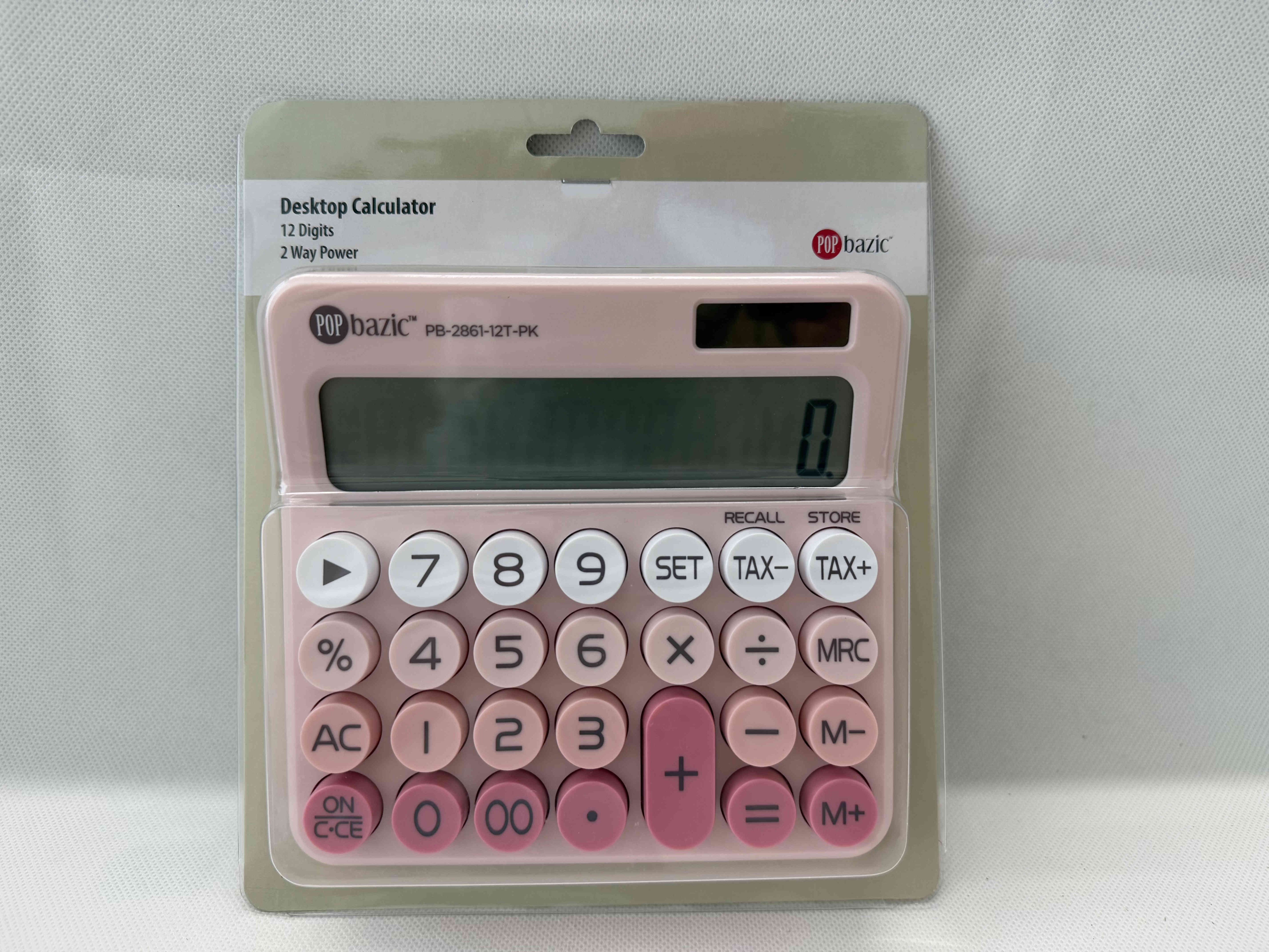 POP BAZIC Calculator 12 Digits PB2861 - Pink