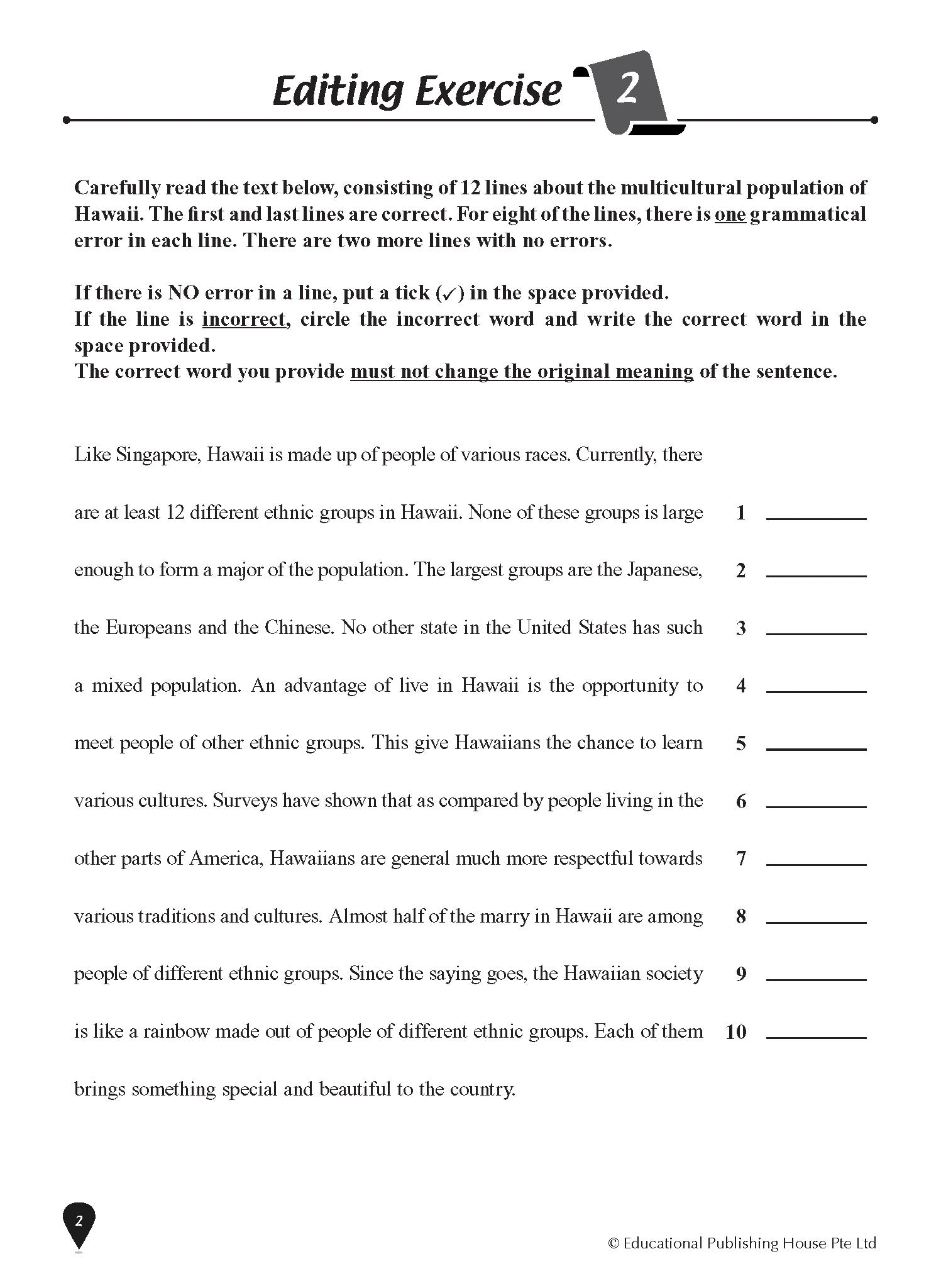 Lower Secondary Express Editing Exercises