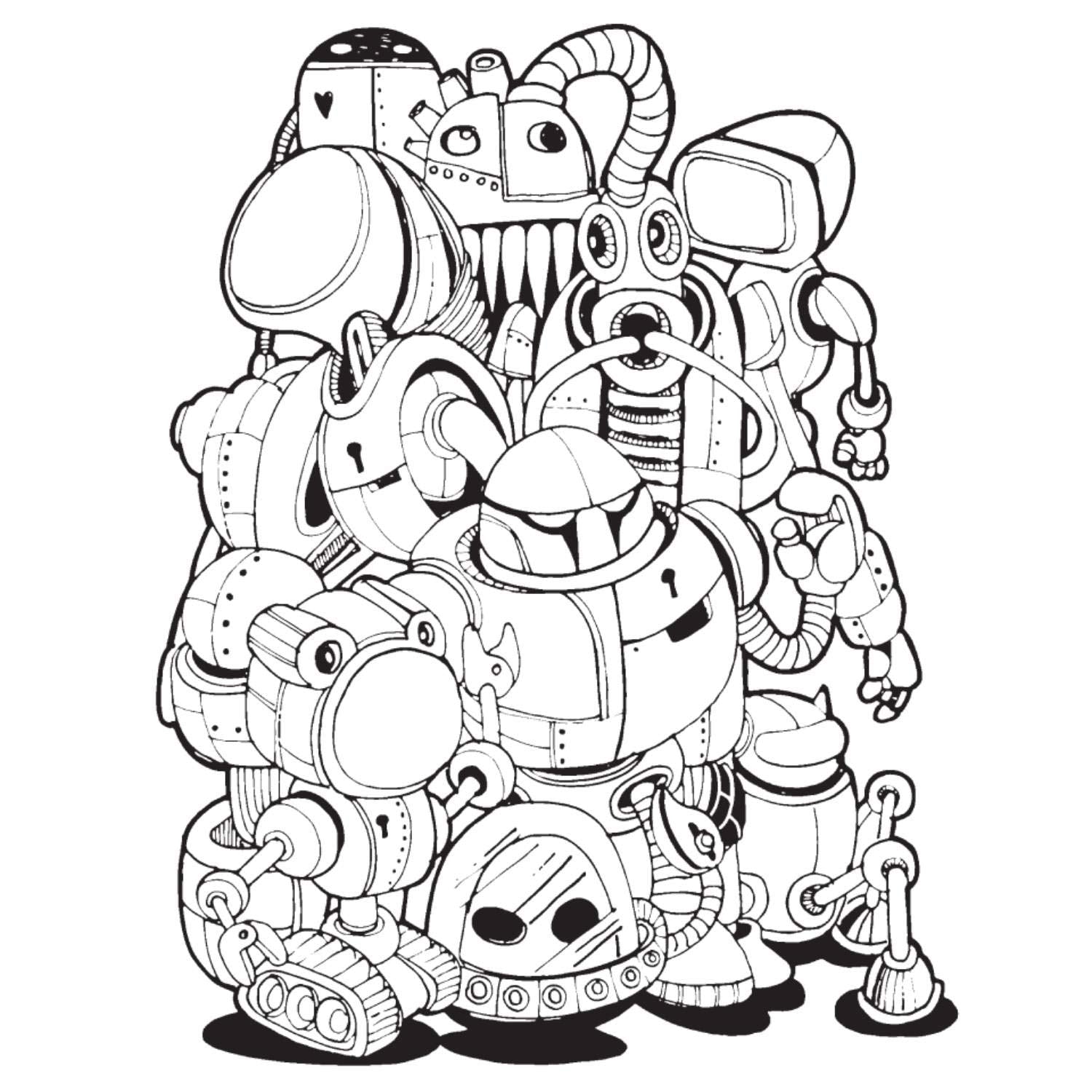 Kaleidoscope Colouring Dragons Dinosaurs Robots