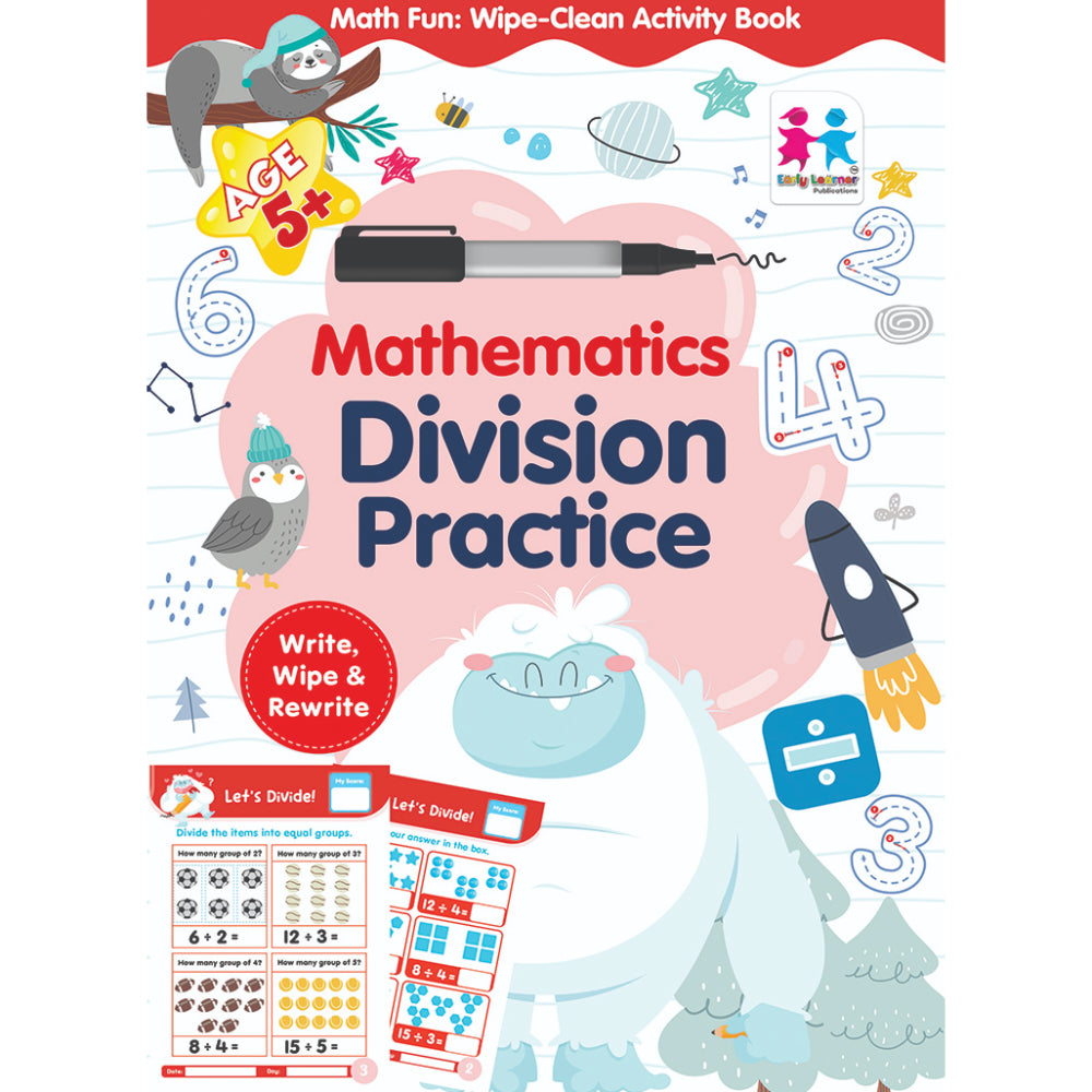K1 Wipe Clean Activity Book Mathematics Division Practice