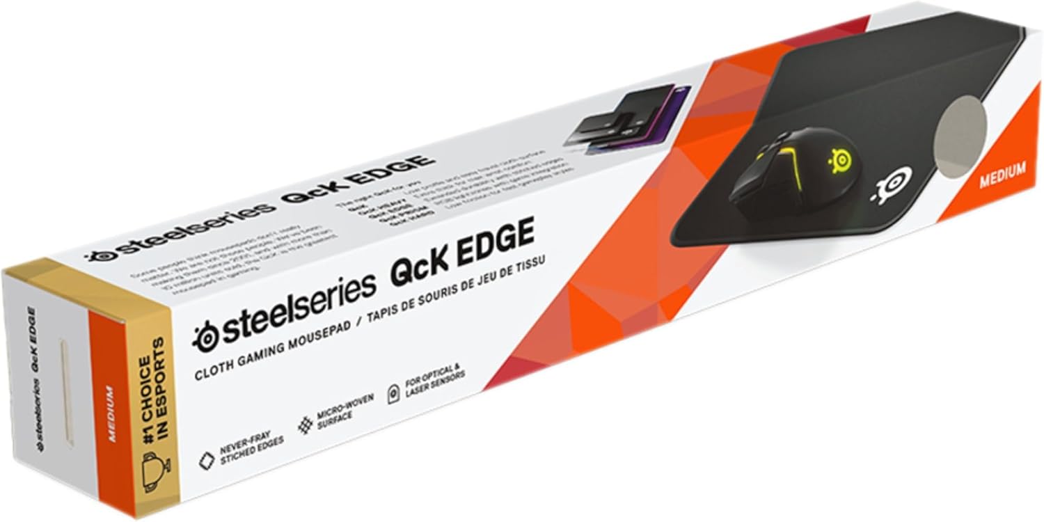 SteelSeries 63823 QcK Edge - Cloth Gaming Mouse Pad, Black, Big