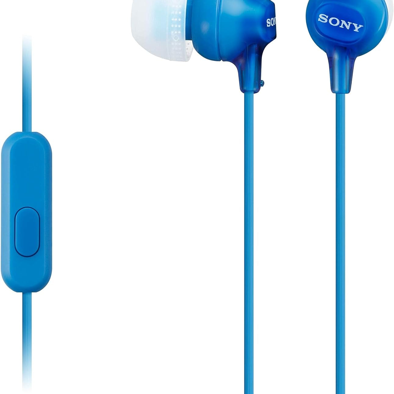 Sony MDR-EX-15AP In-Ear Wired Headphones with Mic, 9mm Dynamic Driver - Blue