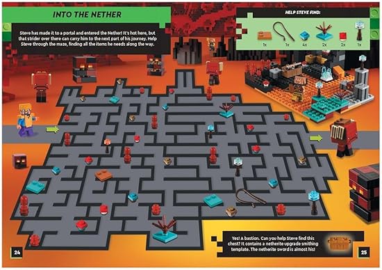 LEGO® Minecraft®: Steve's Netherite Adventure Search & Find Sticker Activity (With Steve Minifigure And Sword) (Lego® Search And Find) – Paperback