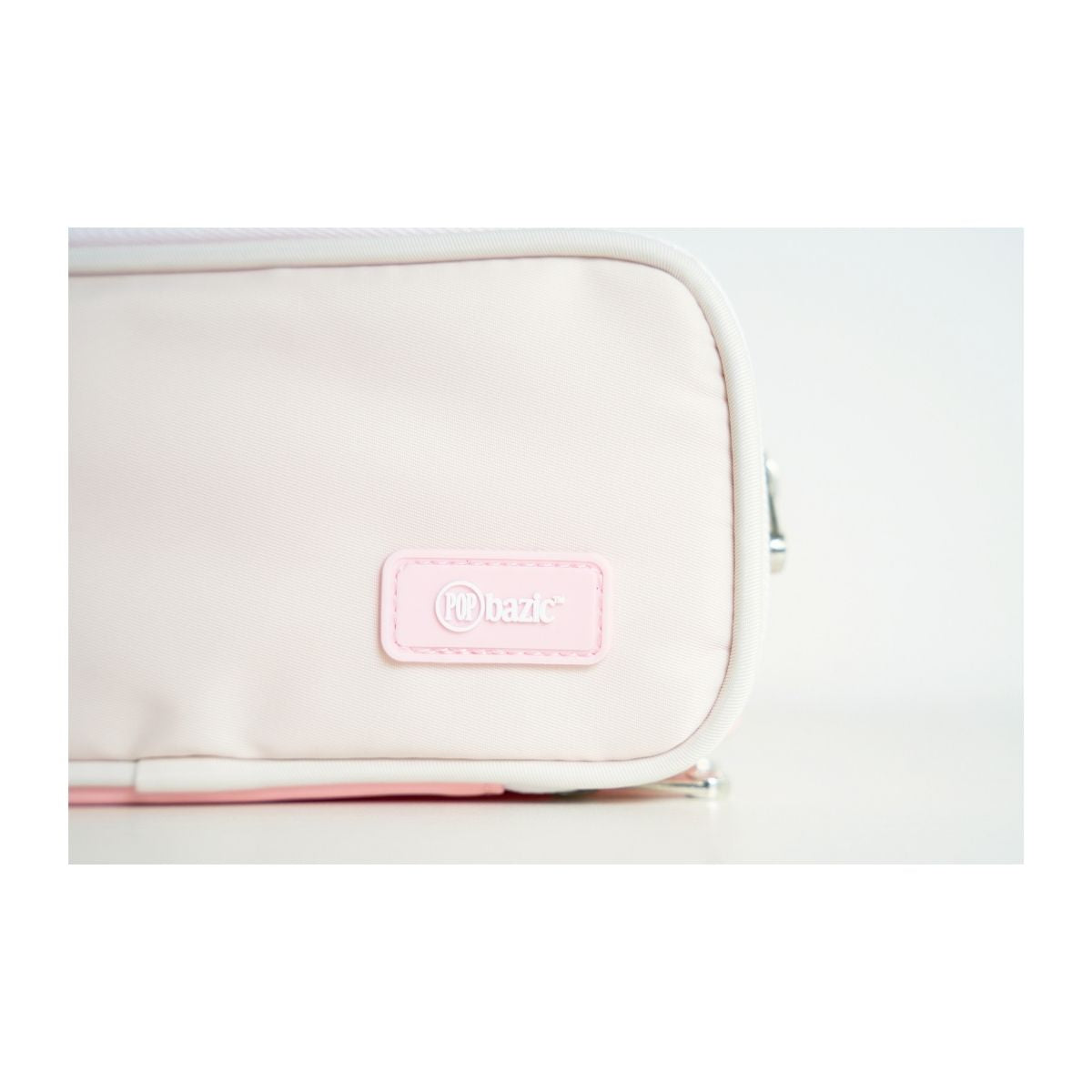 Pop Bazic Triple Zip Pencil Bag (Beige) - PB-505VCB- Beige