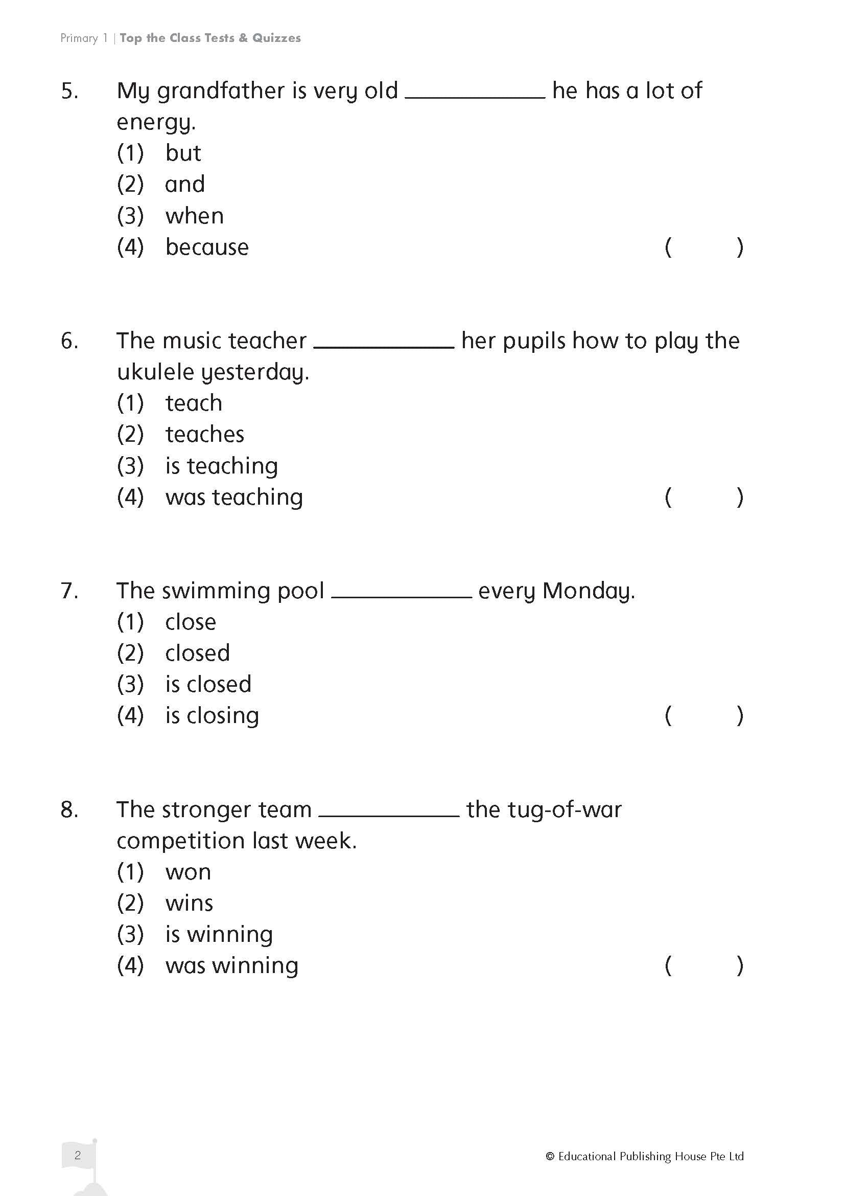 Primary 1 English Top The Class: Tests And Quizzes