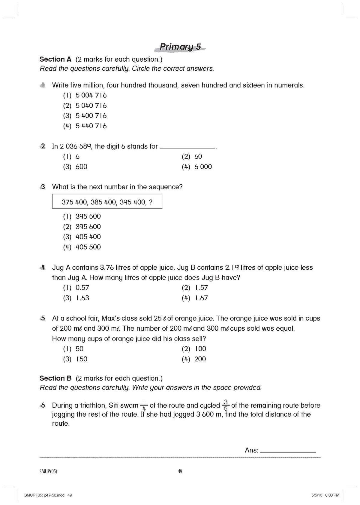 Smart Mathematicians 2026 Upper Primary