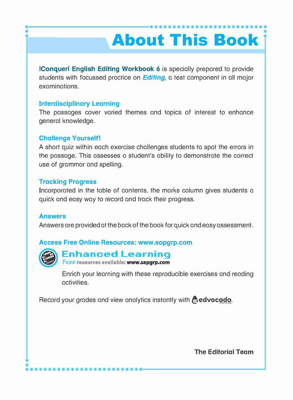 Primary 6 Conquer English Editing Workbook 6-5th Edition