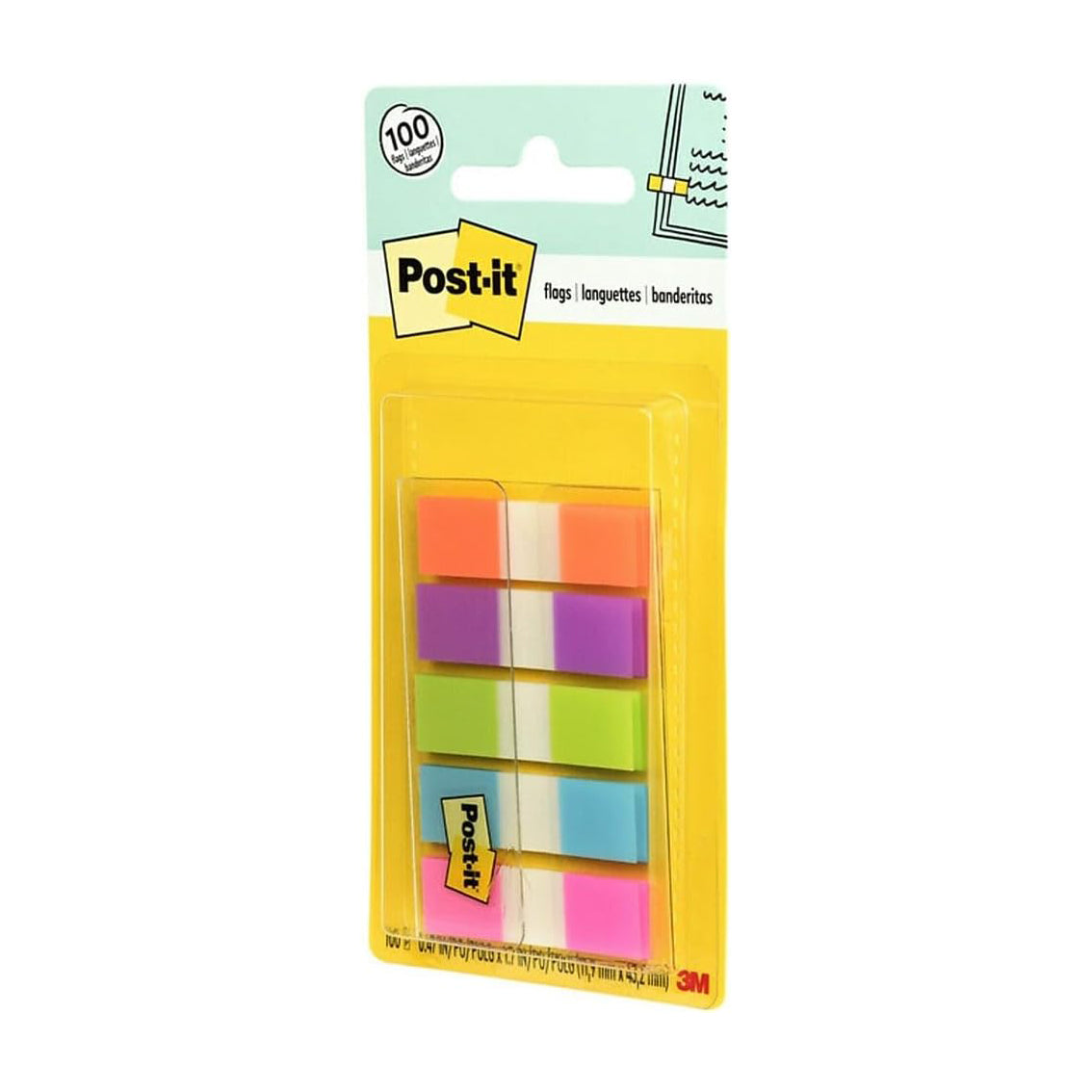 Post-it® 683-5cb Flags Assorted Bright Colours, 0.5x1.7"