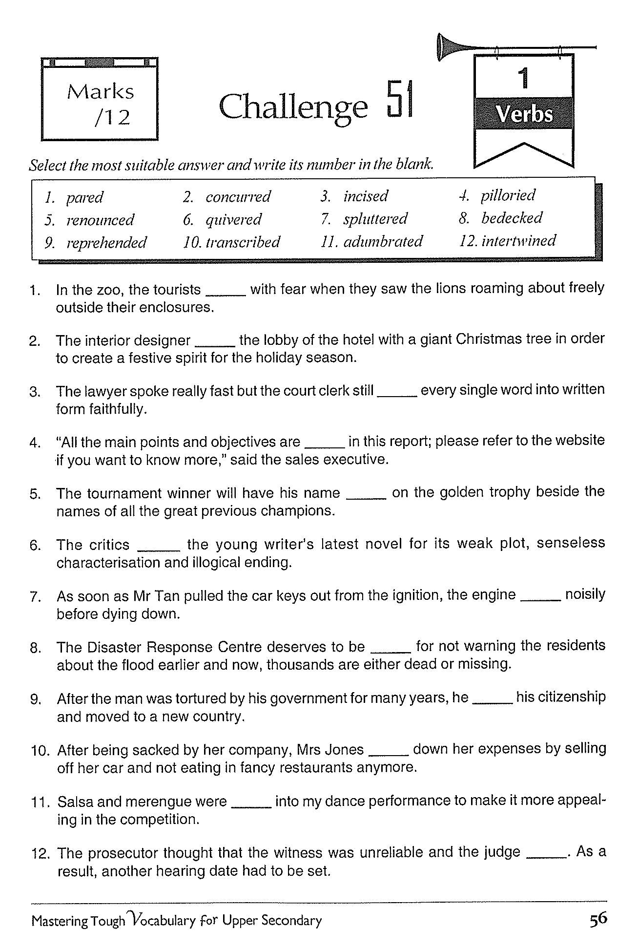 Upper Secondary Mastering Tough Vocabulary