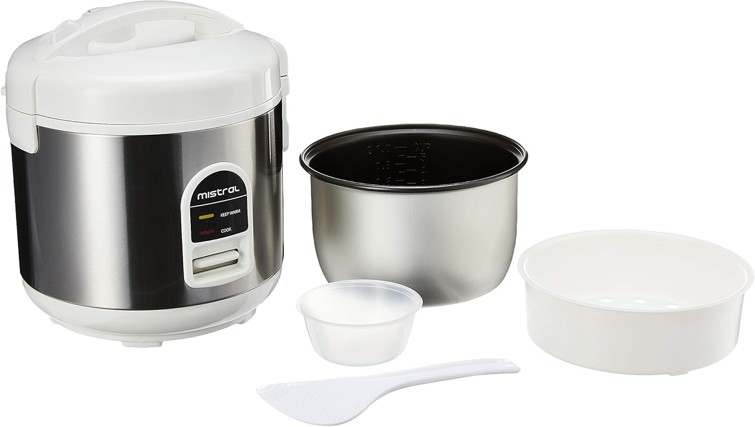 Mistral MRC101 Rice Cooker, 1.0L, silver