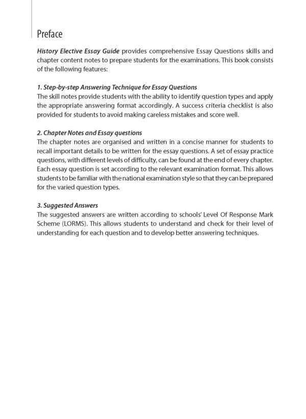 Secondary 3 History Elective Essay Guide