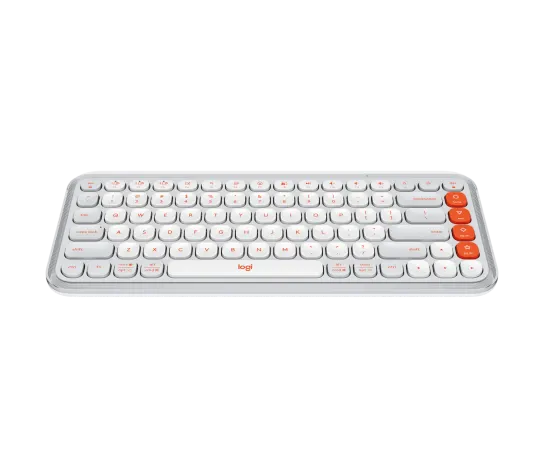 Logitech POP Icon Keys Wireless Keyboard Off White & Orange