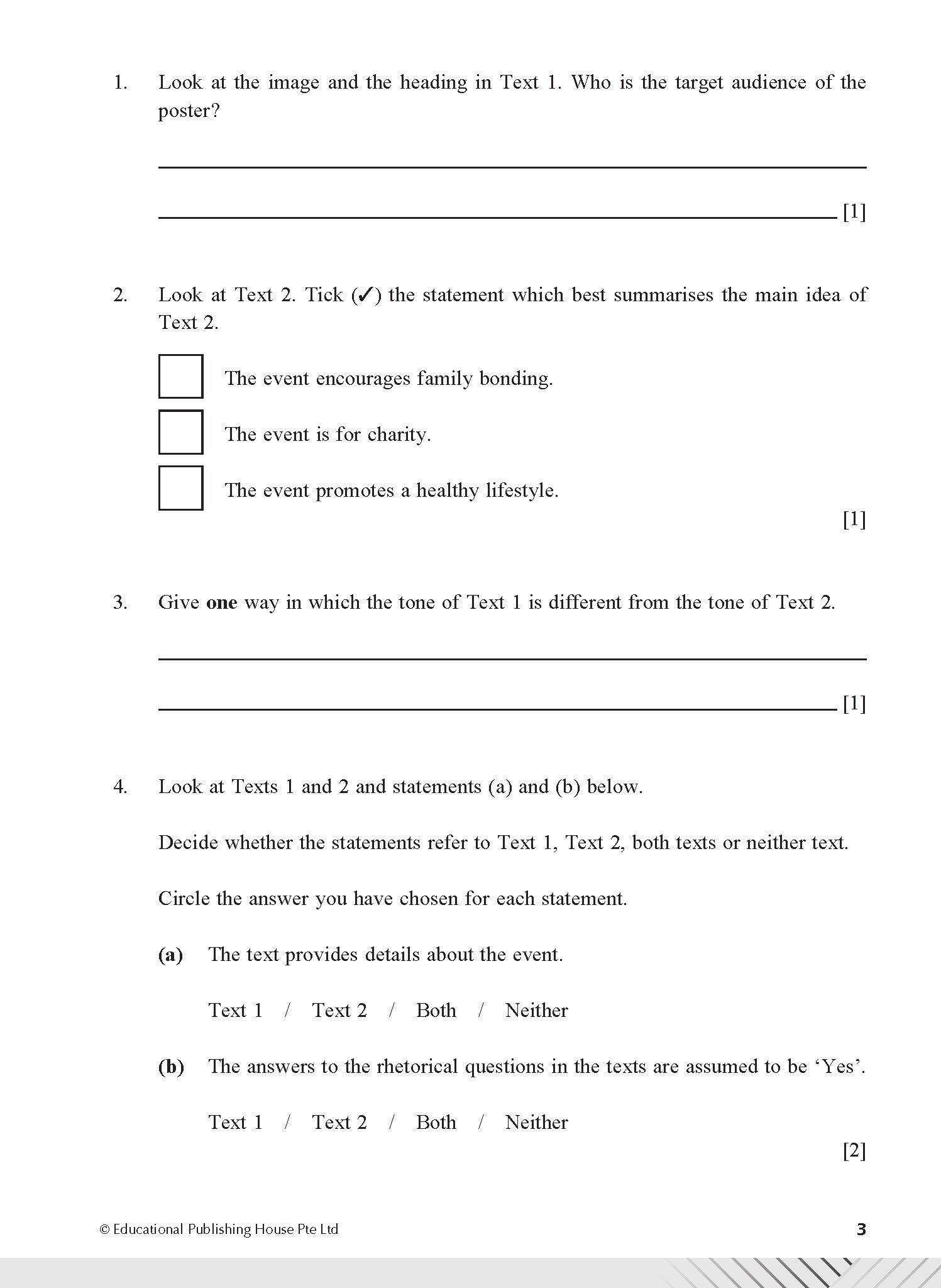 Secondary 2NA/G2 English Examination Practice