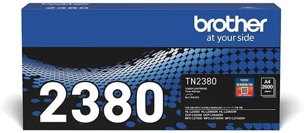 Brother TN-2380 ASA Original Toner Cartridge Compatible with DCP/HL/MFC, 2600 Pages, Black