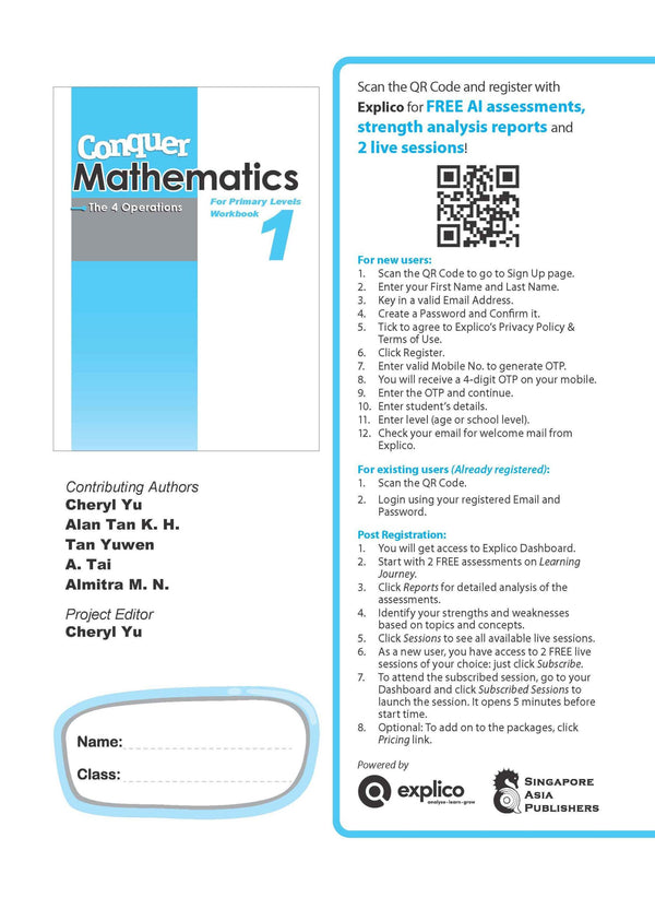 Primary 1 Conquer Mathematics The 4 Operations Workbook 1 - 4th Edition